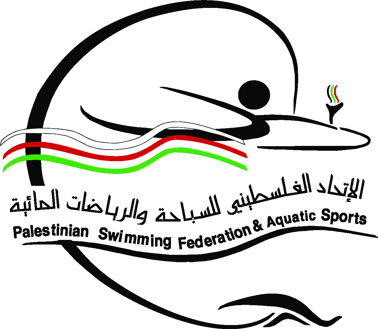 شعار الاتحاد الفلسطيني للسباحة والرياضات المائية